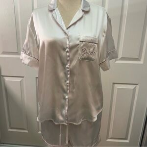 Bride Satin Pajama Set. Size Medium